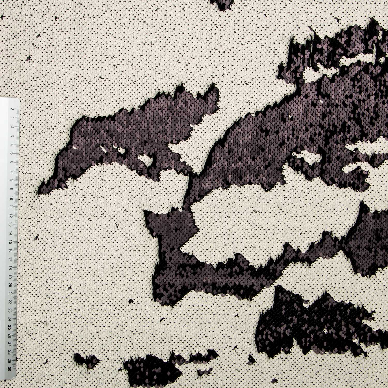 Tissu Double Face Sequin Noir-Blanc - Ribes y Casals