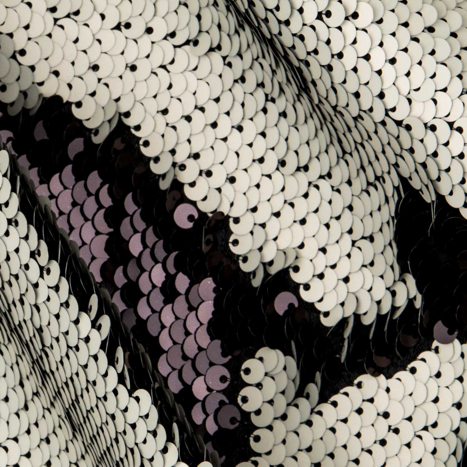 Tissu Double Face Sequin Noir-Blanc - Ribes y Casals