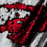 Tissu Paillettes Double Face Argent-Rouge - Ribes y Casals