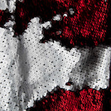 Tissu Paillettes Double Face Argent-Rouge - Ribes y Casals