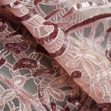 Tissu Sequins Fleur Rose Pâle - Ribes y Casals