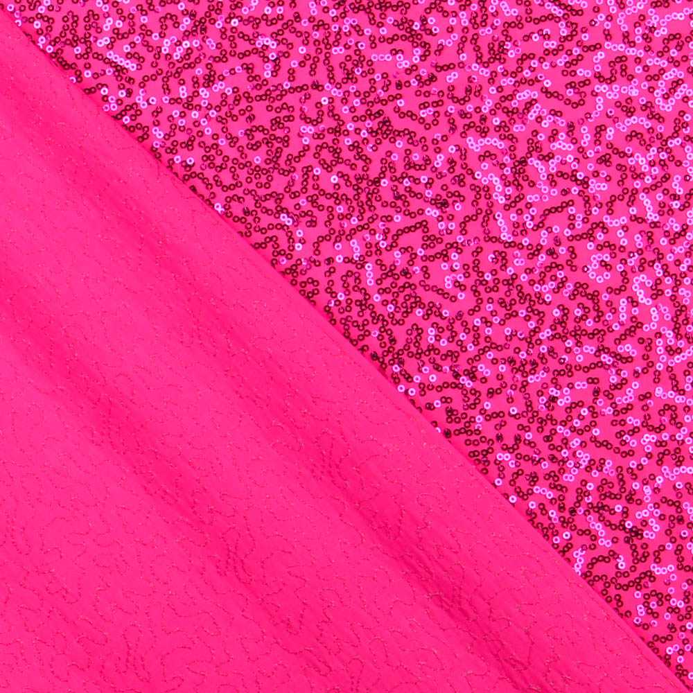 Tissu Sequin Pois Lycra Fuchsia - Ribes y Casals