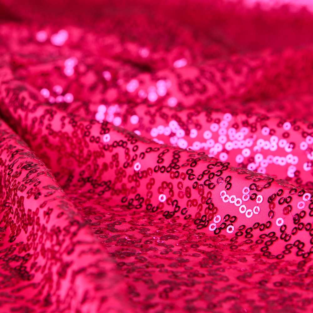 Tissu Sequin Pois Lycra Fuchsia - Ribes y Casals