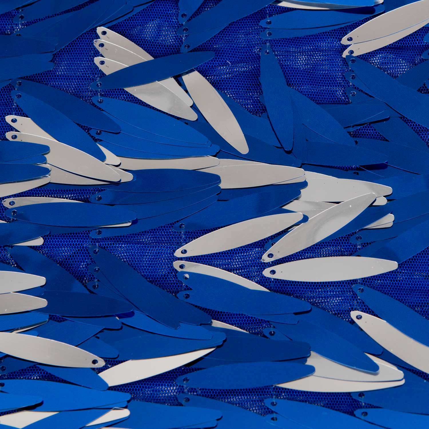 Tissu Paillettes Plumes Bleu Soutenu - Ribes y Casals