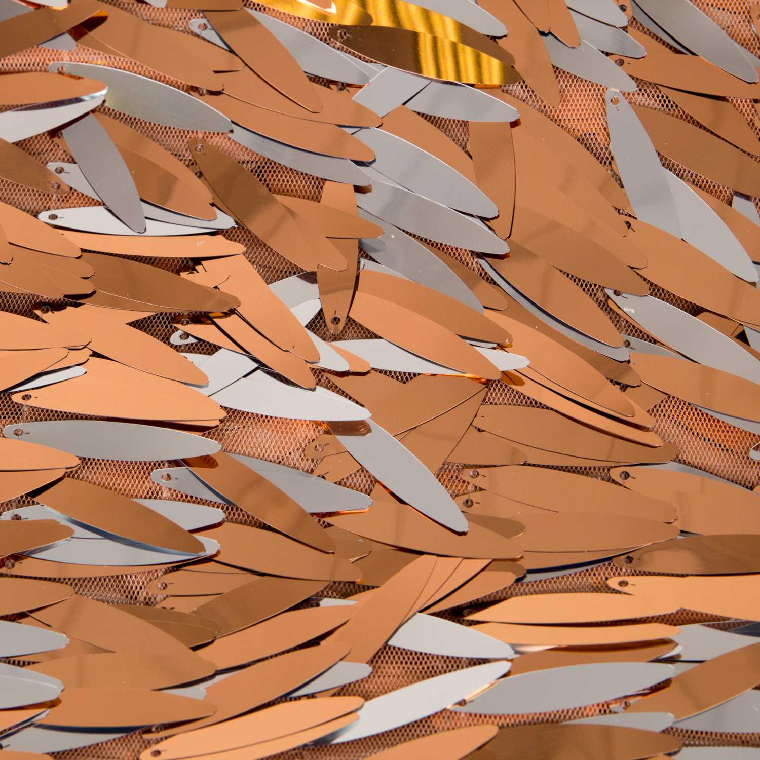 Tissu Paillettes Plumes Cuivre - Ribes y Casals