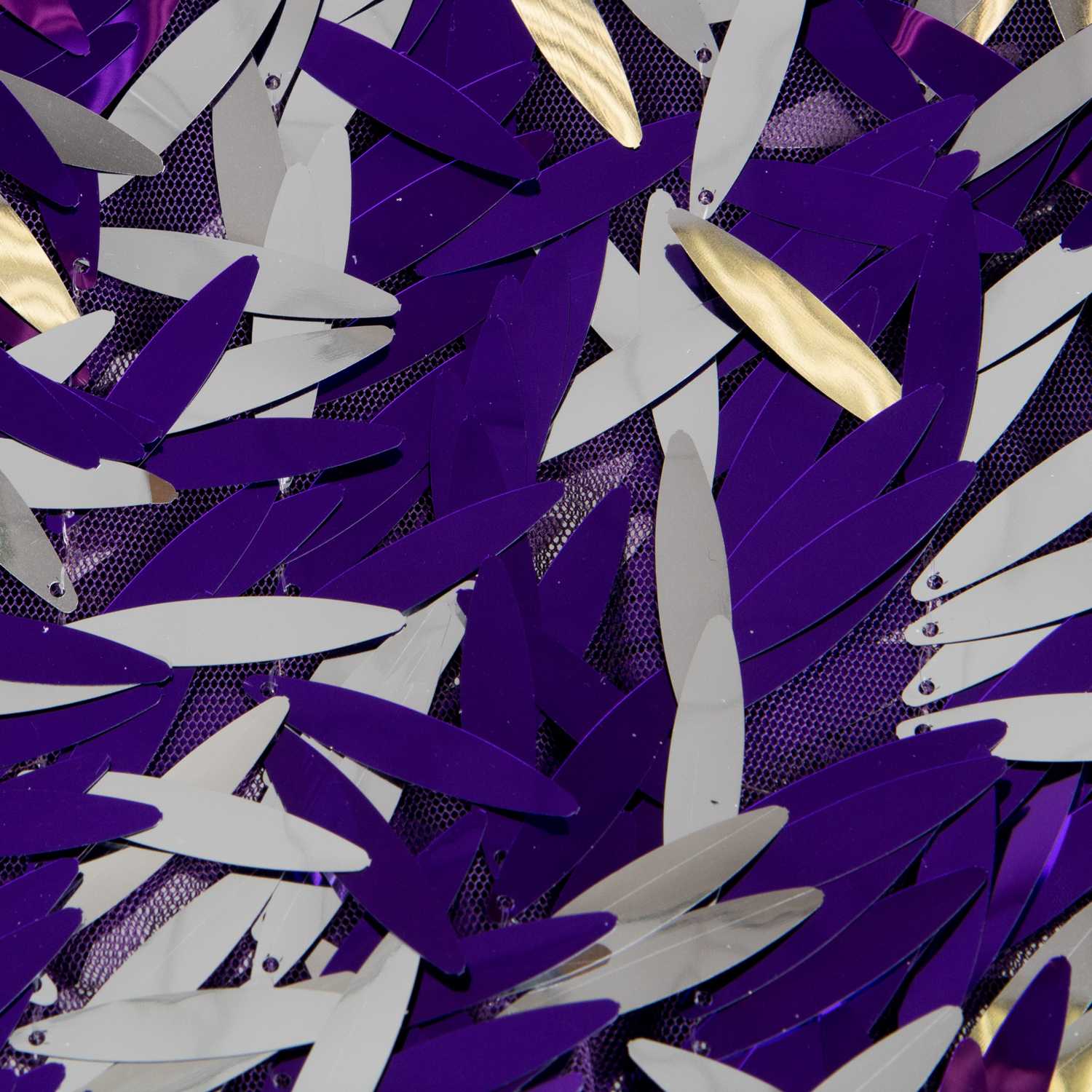 Tissu Paillettes Plumes Violet - Ribes y Casals