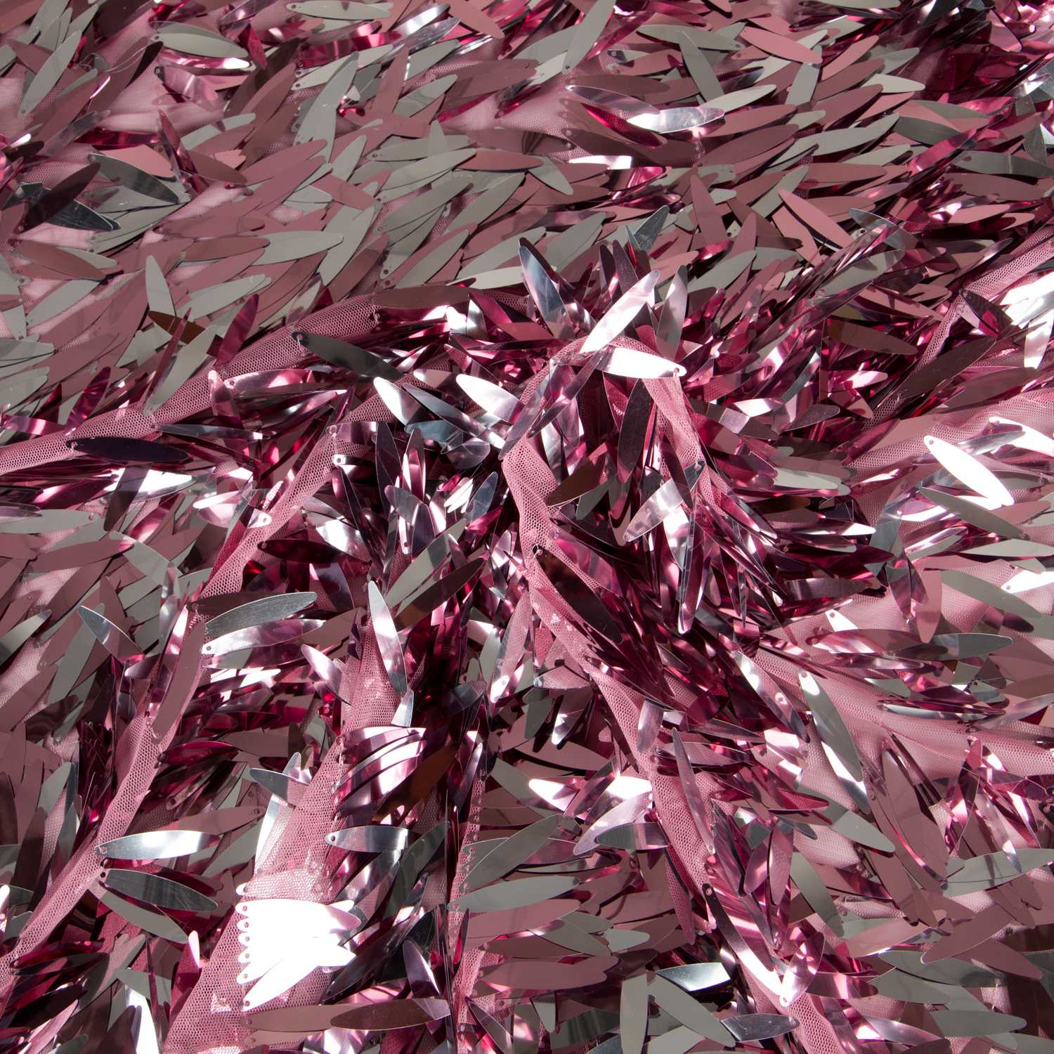 Tissu Paillettes Plumes Rose - Ribes y Casals