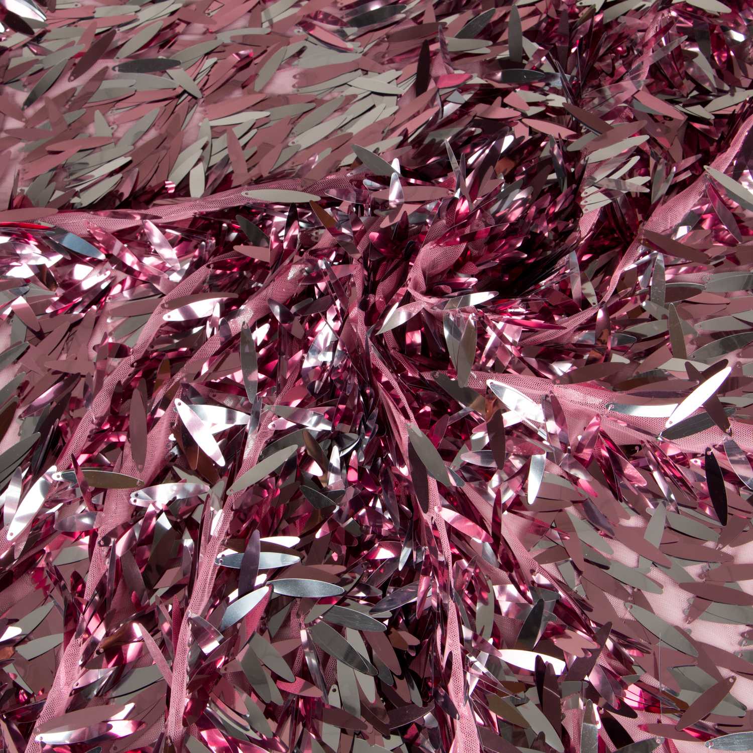 Tissu Paillettes Plumes Rose - Ribes y Casals