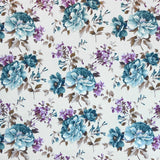 Toile Imprimée Cretonne Turquoise Lilas - Ribes y Casals