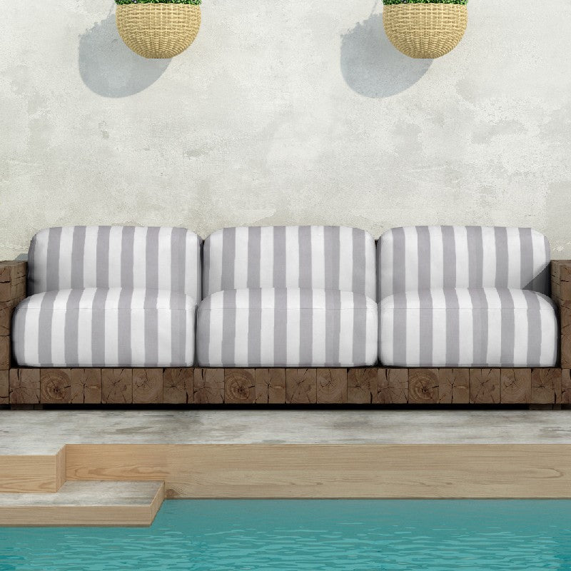 Toile Extérieure Rayures Gris - Ribes y Casals