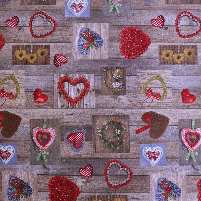 Toile Coeur Bois Marron - Ribes y Casals