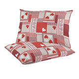Toile Coeurs Patchwork Fond Rouge - Ribes y Casals