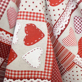 Toile Coeurs Patchwork Fond Rouge - Ribes y Casals