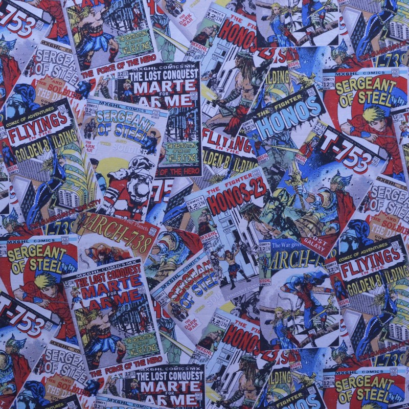 Toile Imprimée Comics Hero Blanc Cassé - Ribes y Casals