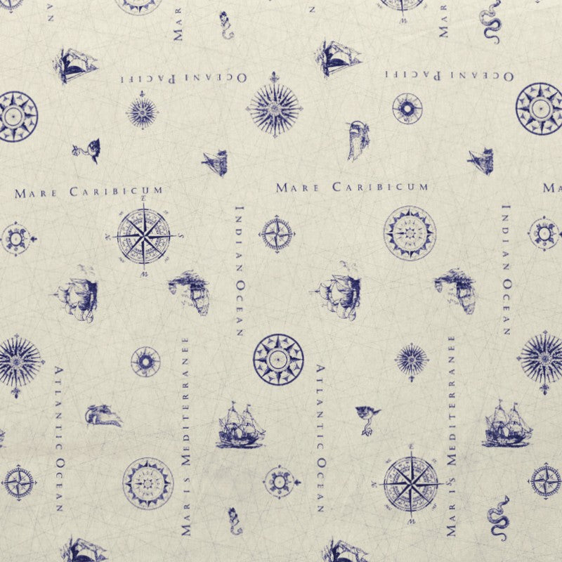 Toile Imprimée Mappe Océanique Beige - Ribes y Casals