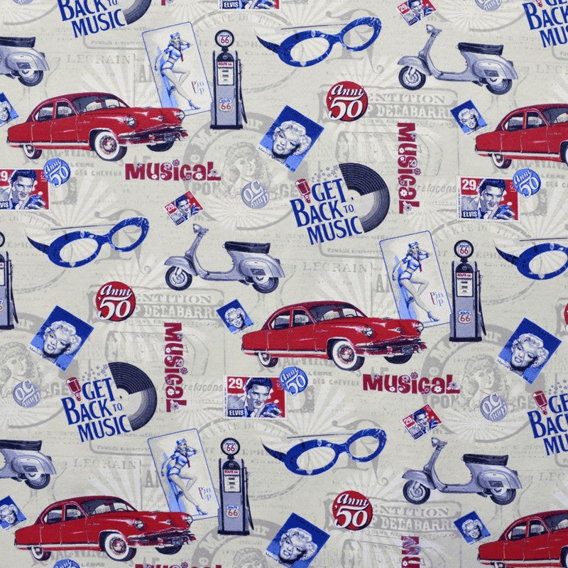 Toile Imprimée Route 66 Écru - Ribes y Casals