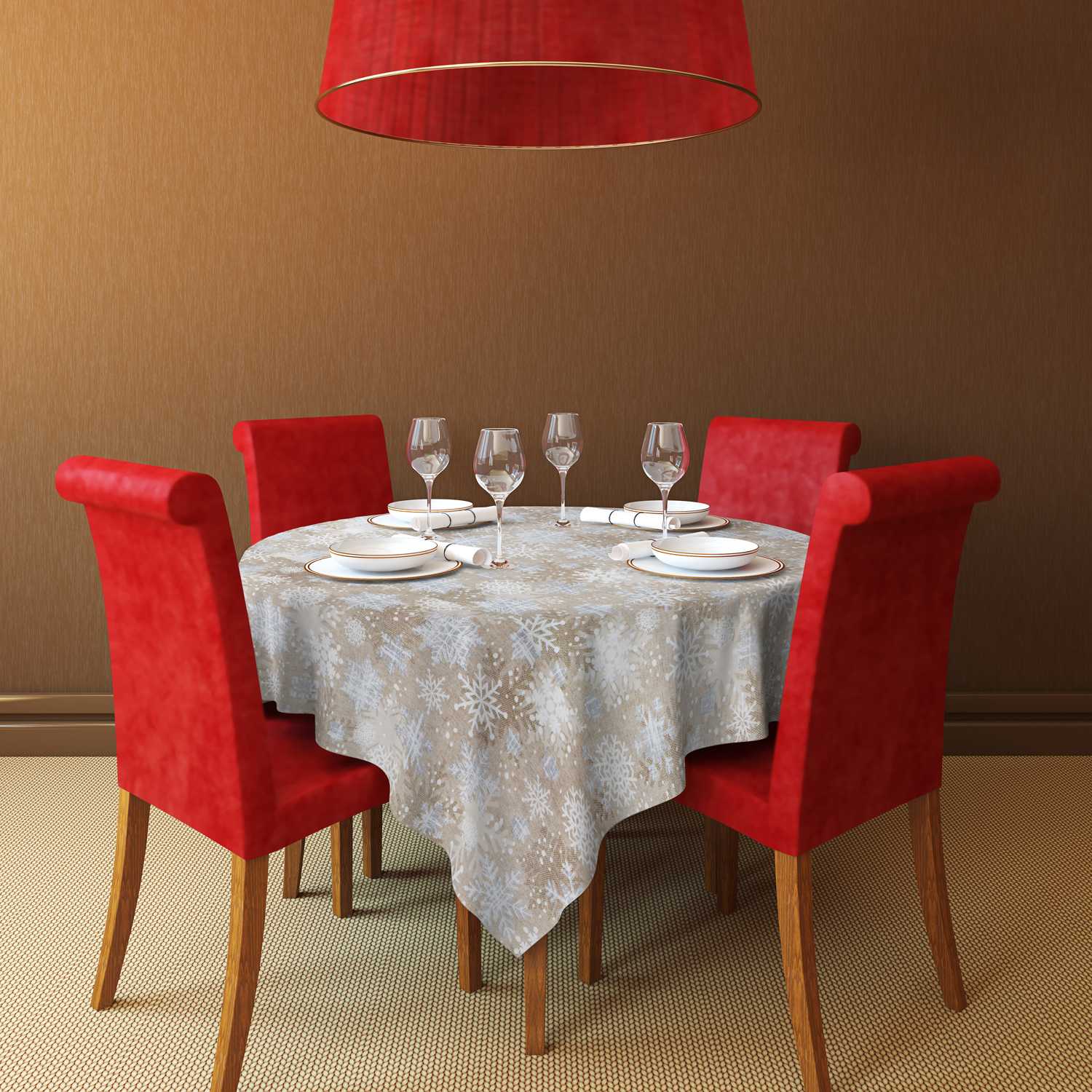 Tissu de Noël Bonhomme de Neige et Renne - Ribes y Casals