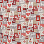 Toile Noël Patchwork Rennes Rouge - Ribes y Casals