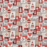 Toile Noël Patchwork Rennes Rouge - Ribes y Casals