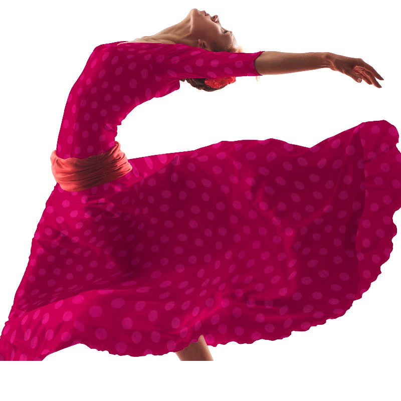 Tissu à Pois Jacquard Fuchsia - Ribes y Casals