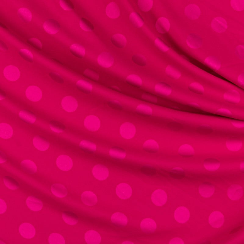Tissu à Pois Jacquard Fuchsia - Ribes y Casals