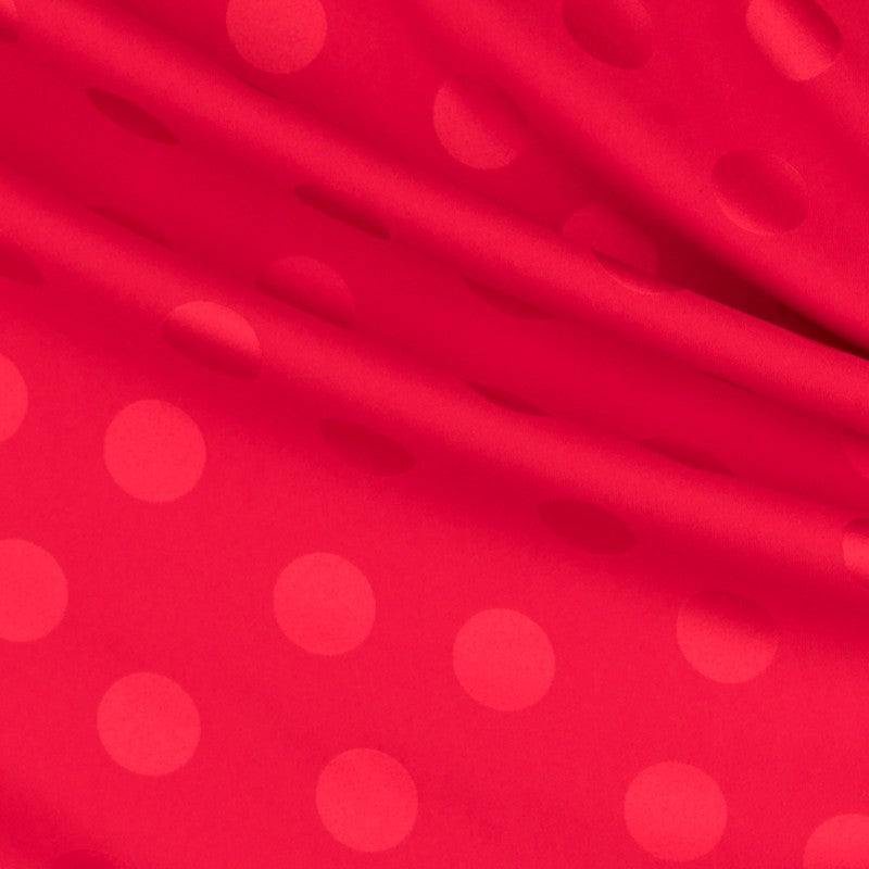 Tissu à Pois Jacquard Rouge - Ribes y Casals