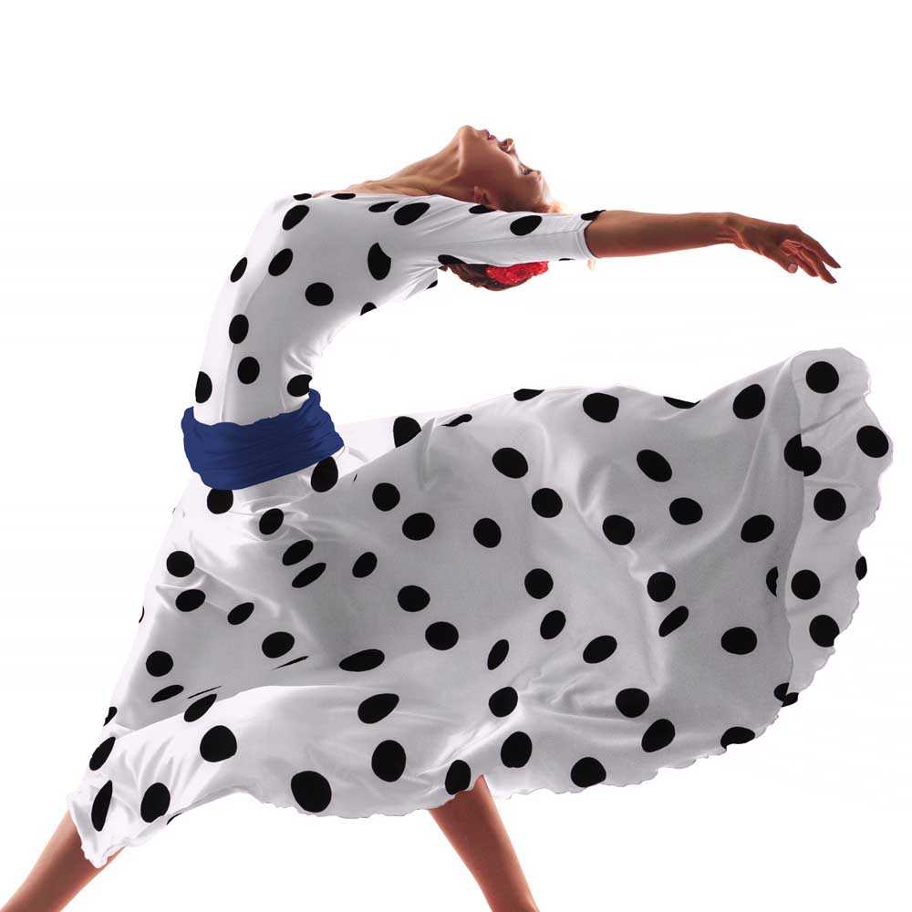 Tissu Pois Noir 55mm Blanc - Ribes y Casals