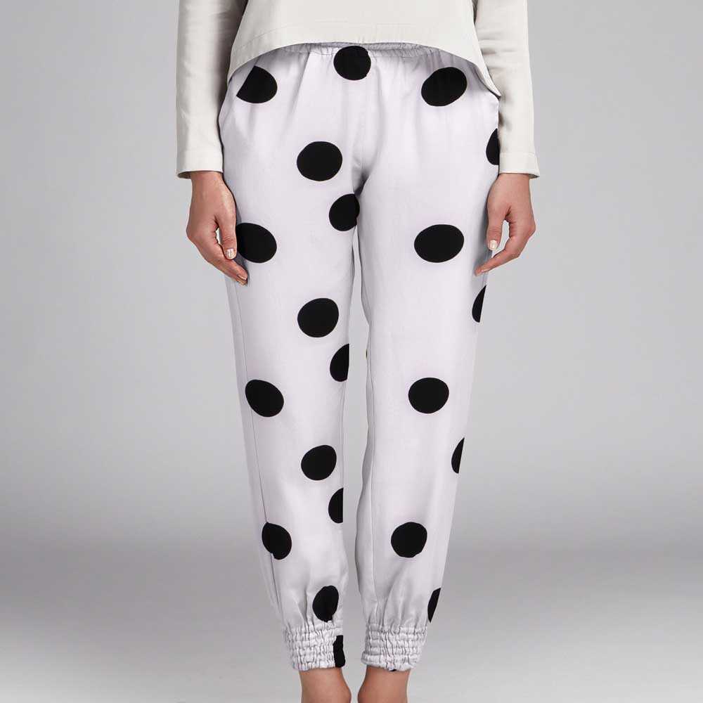 Tissu Pois Noir 55mm Blanc - Ribes y Casals