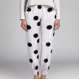 Tissu Pois Noir 55mm Blanc - Ribes y Casals