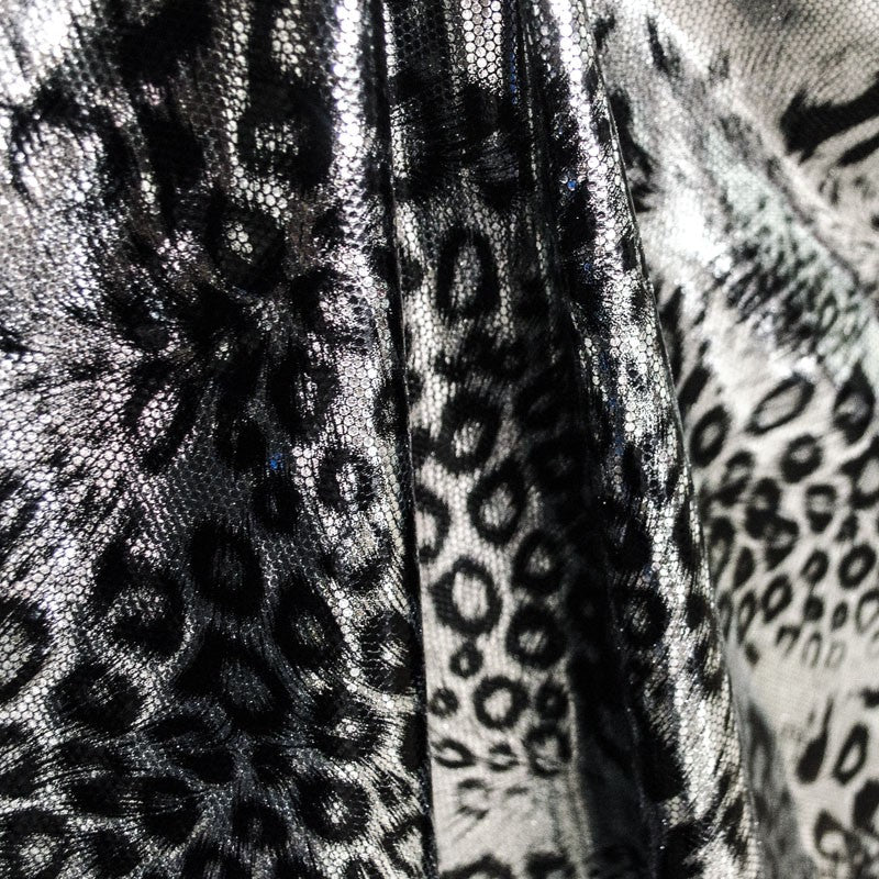 Lycra Brillant Leopard Argent - Ribes y Casals