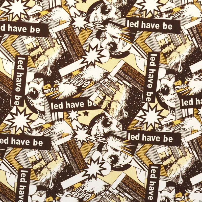 Lycra Imprimé Comics Marron - Ribes y Casals