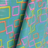Lycra Imprimé Cubique Turquoise - Ribes y Casals