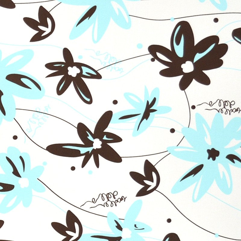 Lycra Imprimé à Fleurs Marron Bleu - Ribes y Casals