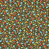 Lycra Imprimé à Fleurs Fond Noir - Ribes y Casals