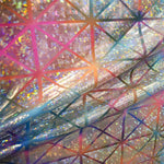 Tissu Lycra Hologramme Losange Fuchsia Corail - Ribes y Casals