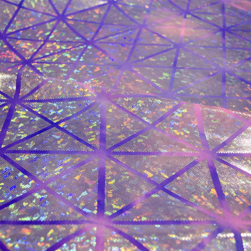 Tissu Lycra Hologramme Losange Fuchsia Lila - Ribes y Casals