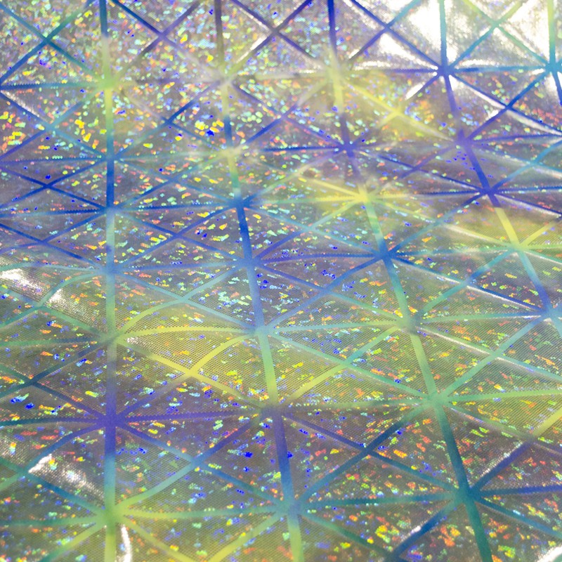 Tissu Lycra Hologramme Losange Violet Jaune - Ribes y Casals