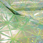 Tissu Lycra Hologramme Losange Pistache Bleu - Ribes y Casals