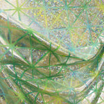 Tissu Lycra Hologramme Losange Pistache Bleu - Ribes y Casals