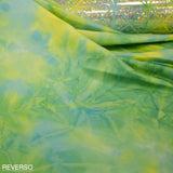 Tissu Lycra Hologramme Losange Pistache Bleu - Ribes y Casals