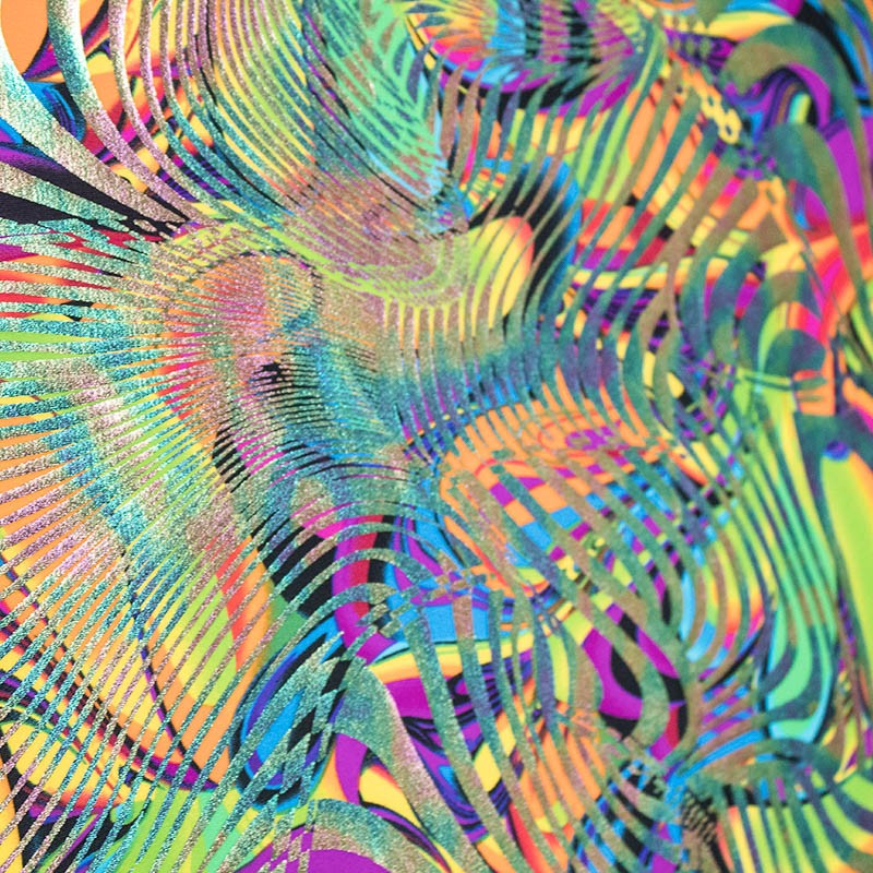 Lycra Holographe Ondes Metal Multicolor - Ribes y Casals