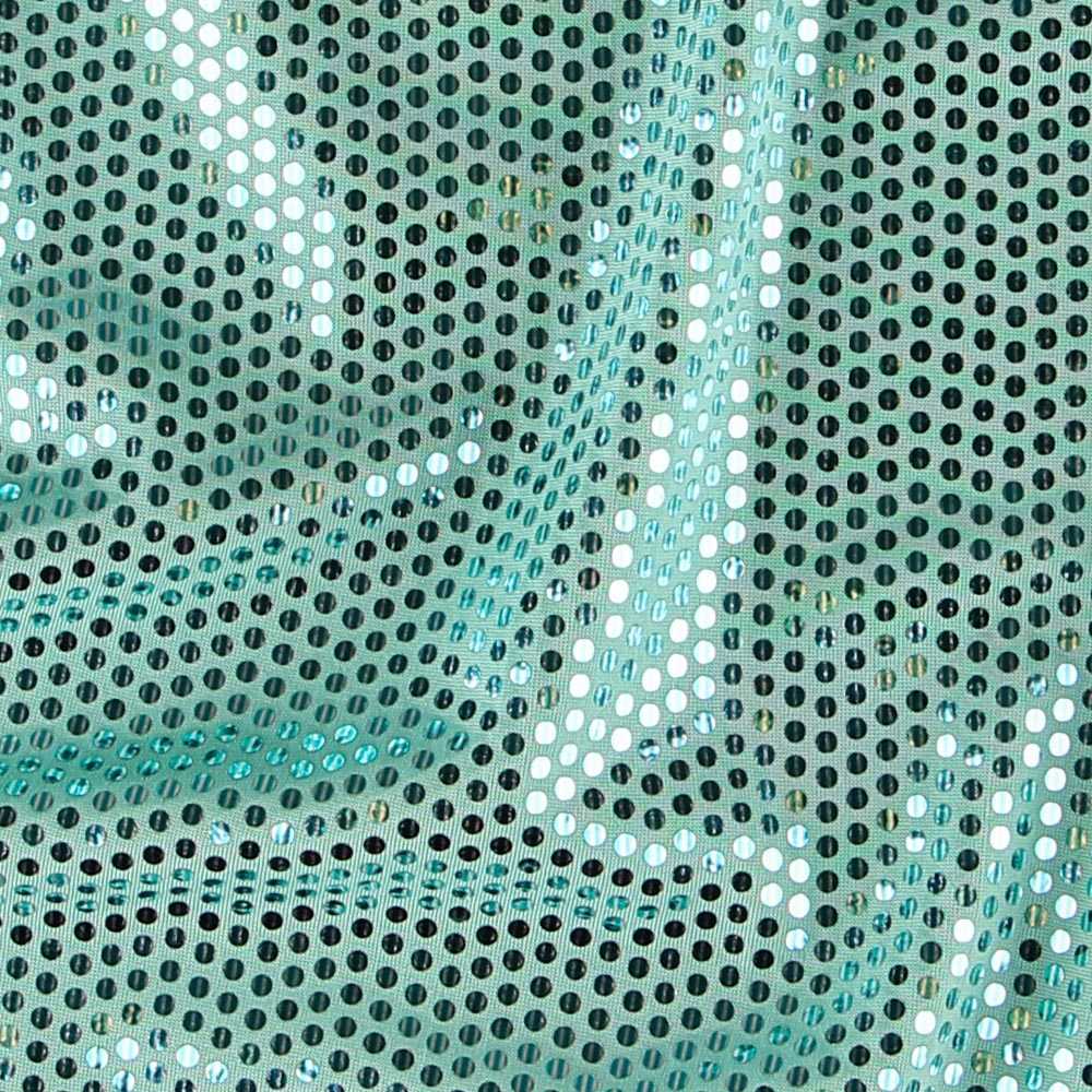 Tissu Lycra Sequin Pois Vert d&#39;Eau - Ribes y Casals
