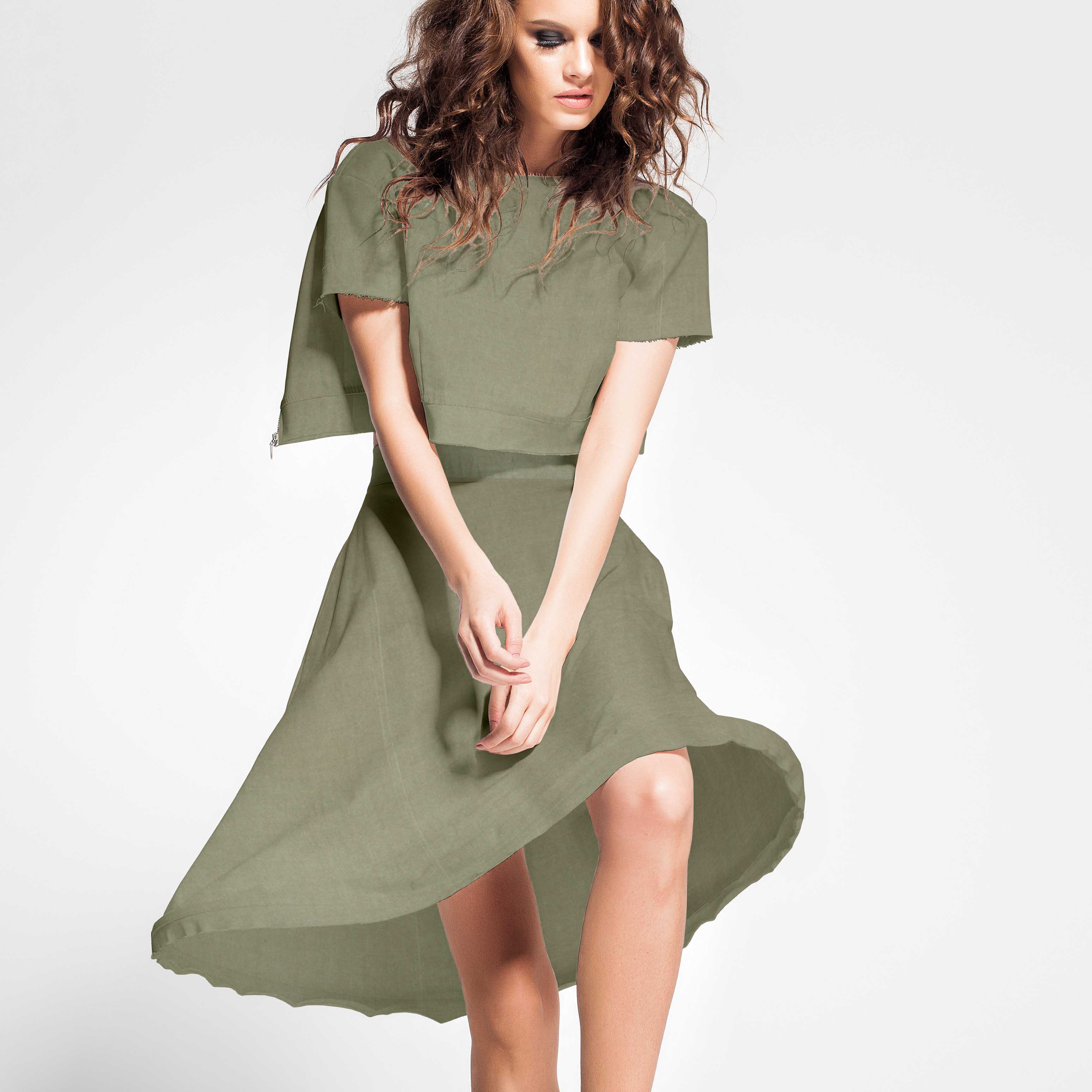 Tissu Lyocell Kaki - Ribes y Casals