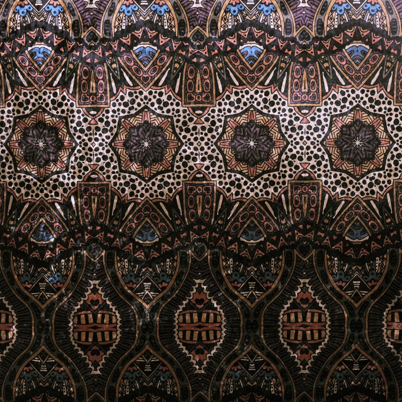 Tela Martelé Estampado Étnico Camel - Ribes y Casals