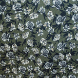 Tissu Mikado Floral Fond Kaki - Ribes y Casals