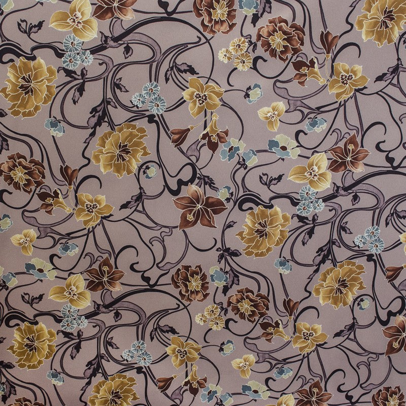 Tissu Mikado Floral Fond Beige - Ribes y Casals