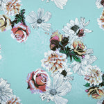 Tissu Mikado Floral Vert d'Eau - Ribes y Casals