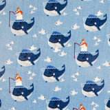 Minky Baleine Fond Bleu - Ribes y Casals