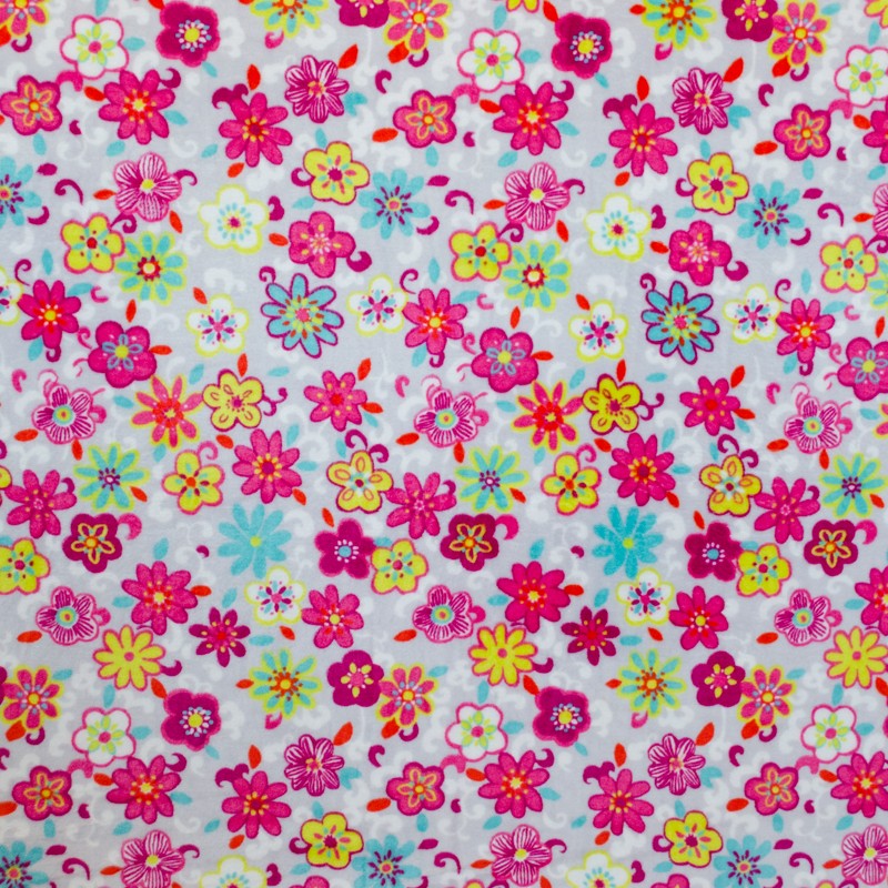 Tissu Minky Double Fleurs Multicolor - Ribes y Casals
