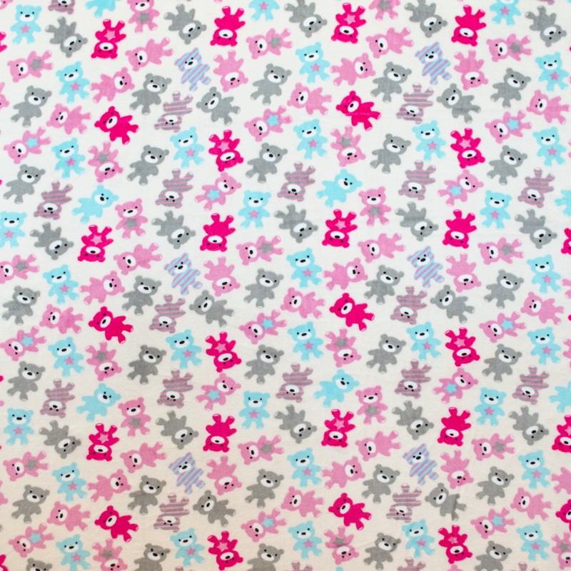 Tissu Minky Double Oursons Multicolor - Ribes y Casals